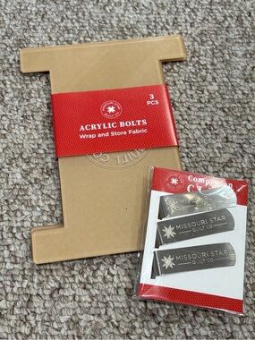 Acrylic Bolts and Clips Set in Tan and Silver